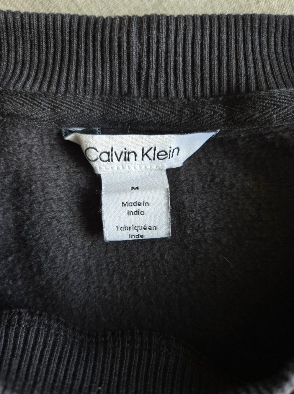 Calvin Klein Black Crewneck with White Double Stripe and Logo - Picture 4 of 7